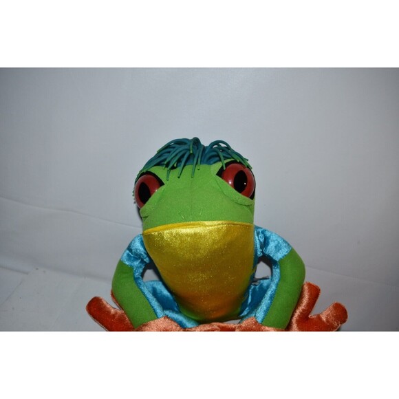 Zibbies Frog Stuffed Animal RARE Rubber crazy Hair Plush Toy Sensory - Picture 4 of 9